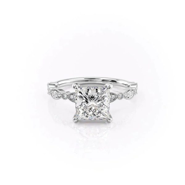 The Jasmine Set With A 1.5 Carat Princess Moissanite Online Sale