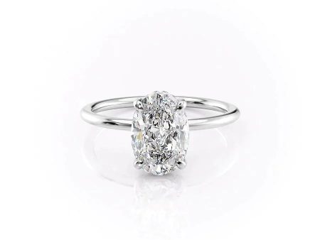 The Crown Kamellie Set With A 4 Carat Oval Moissanite Sale