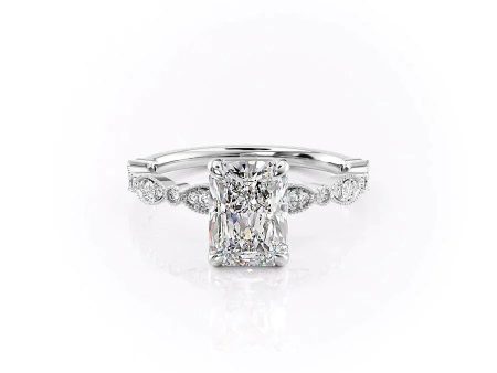 The Jasmine Set With A 3 Carat Radiant Moissanite Hot on Sale