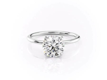 The Crown Kamellie Set With A 2 Carat Round Moissanite For Cheap