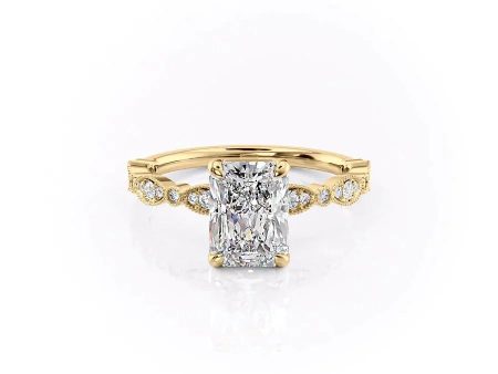 The Jasmine Set With A 2.5 Carat Radiant Moissanite Online Sale