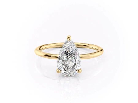 The Crown Kamellie Set With A 2 Carat Pear Moissanite For Discount