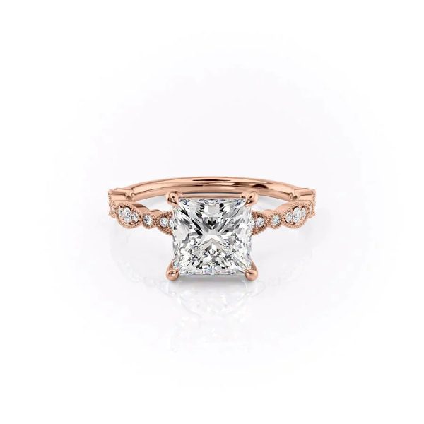 The Jasmine Set With A 2.5 Carat Princess Moissanite Sale