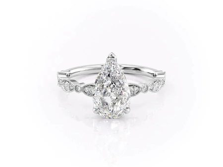 The Jasmine Set With A 3 Carat Pear Moissanite Cheap