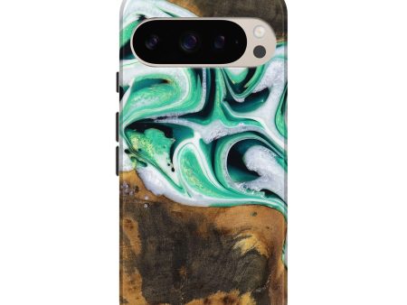 Pixel 9 Pro Wood Live Edge Phone Case - Barrie (Green, 731611) Online Hot Sale