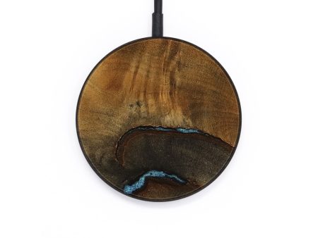 Circle Wood Wireless Charger - Ethie (Teal & Gold, 735172) on Sale