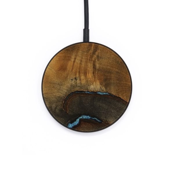 Circle Wood Wireless Charger - Ethie (Teal & Gold, 735172) on Sale