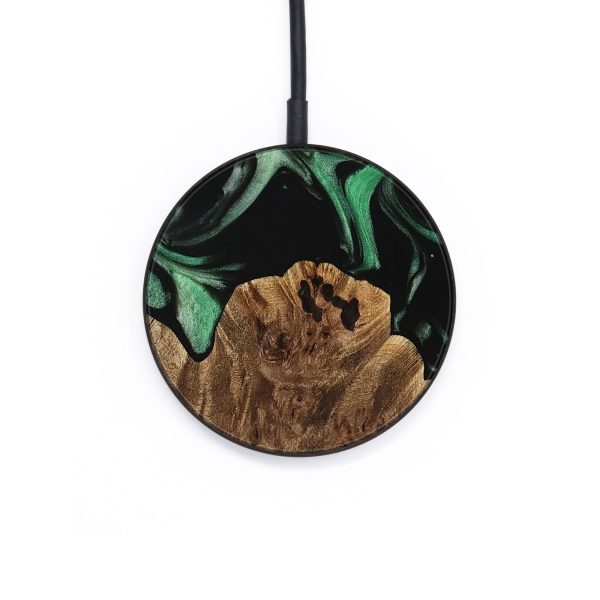 Circle Wood Wireless Charger - Flora (Green, 733769) Online now