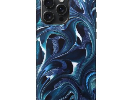 iPhone 16 Pro Max ResinArt Live Edge Phone Case - Savita (Blue, 733851) For Sale