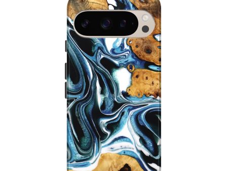 Pixel 9 Pro Wood Live Edge Phone Case - Vernice (Blue, 734611) Online Sale