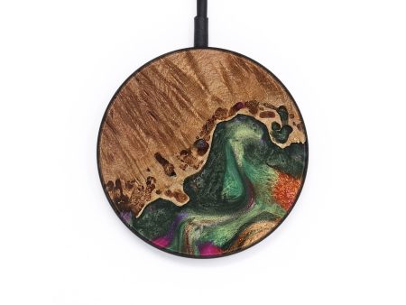 Circle Wood Wireless Charger - Elenore (Green, 735374) For Cheap