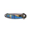 EDC Wood Pocket Knife - Spiros (Teal & Gold, 733165) Online Hot Sale