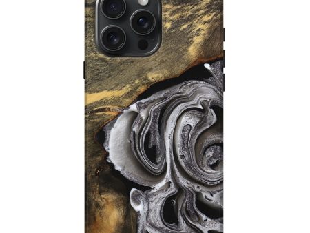 iPhone 16 Pro Max Wood Live Edge Phone Case - Milton (Black & White, 734905) Online now