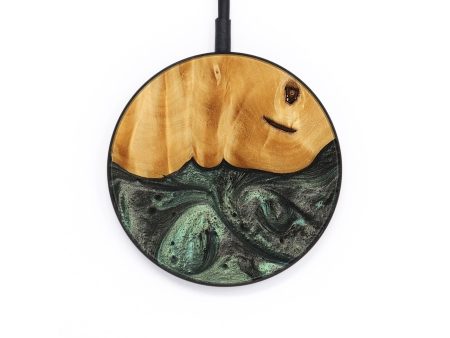 Circle Wood Wireless Charger - Davie (Green, 736402) Cheap