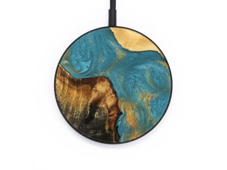 Circle Wood Wireless Charger - Floria (Teal & Gold, 735869) Supply