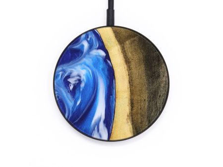 Circle Wood Wireless Charger - Johan (Blue, 734397) For Cheap