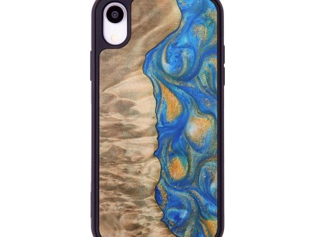 iPhone Xr Wood Phone Case - Hoog (Teal & Gold, 733133) Sale