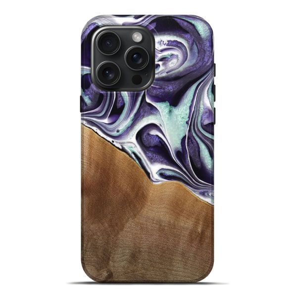 iPhone 16 Pro Max Wood Live Edge Phone Case - Josefa (Purple, 735620) For Sale