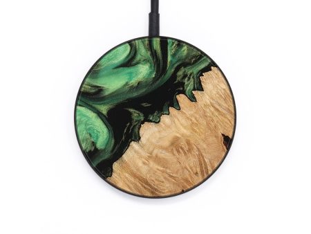 Circle Wood Wireless Charger - Daphine (Green, 736682) Online Sale