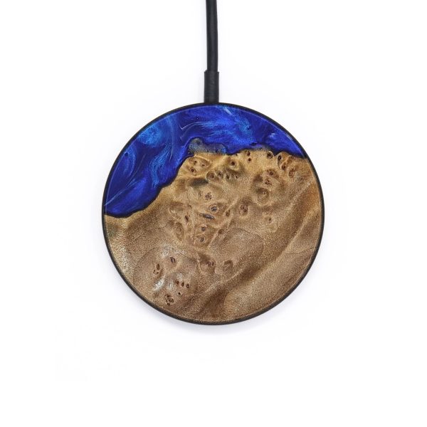 Circle Wood Wireless Charger - Clemie (Blue, 734551) on Sale