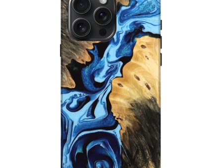 iPhone 16 Pro Max Wood Live Edge Phone Case - Padriac (Blue, 732352) For Sale