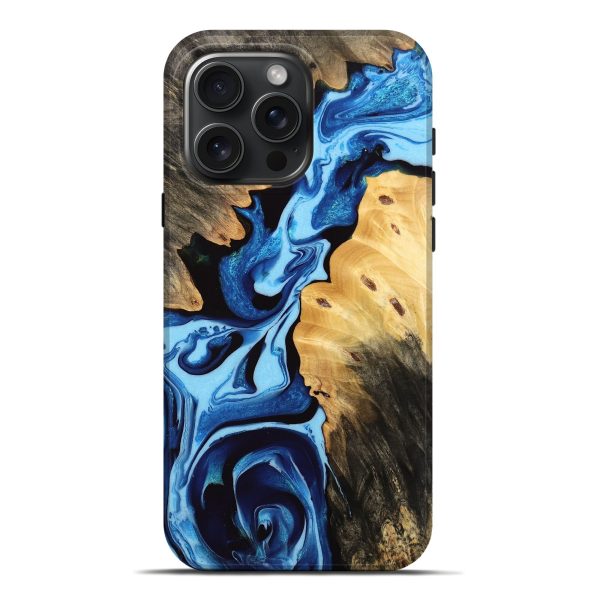 iPhone 16 Pro Max Wood Live Edge Phone Case - Padriac (Blue, 732352) For Sale