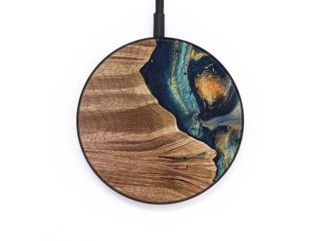 Circle Wood Wireless Charger - Cezary (Teal & Gold, 735167) Supply