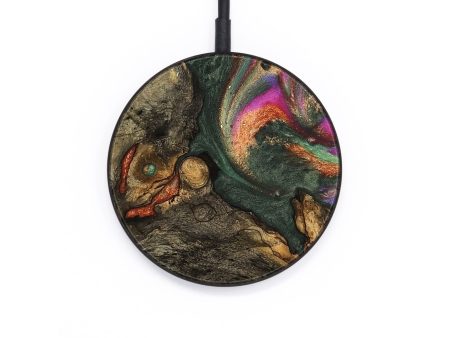 Circle Wood Wireless Charger - Jaime (Green, 735264) on Sale