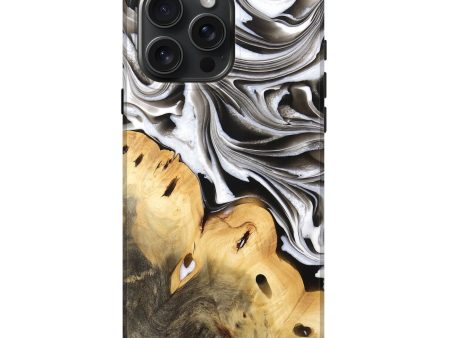 iPhone 16 Pro Max Wood Live Edge Phone Case - Marg (Black & White, 734591) Online now