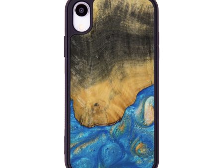 iPhone Xr Wood Phone Case - Tilly (Teal & Gold, 736214) Sale