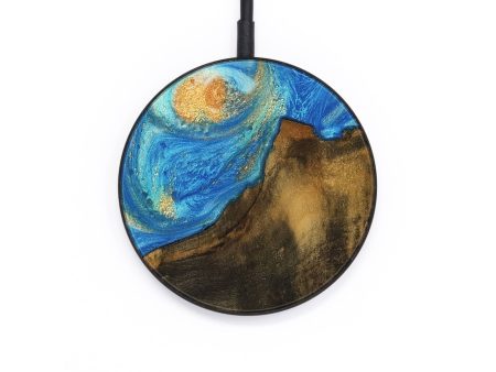 Circle Wood Wireless Charger - Farooq (Teal & Gold, 736308) Discount