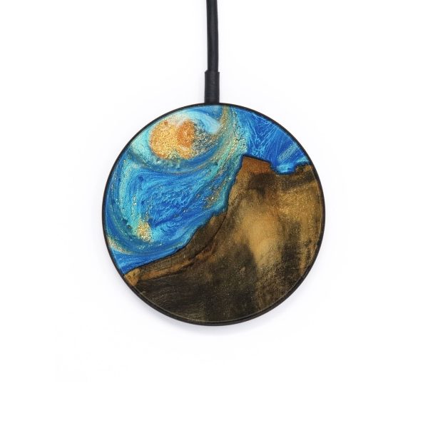 Circle Wood Wireless Charger - Farooq (Teal & Gold, 736308) Discount