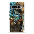 Pixel 7 Pro Wood Live Edge Phone Case - Ruperta (Teal & Gold, 736365) on Sale