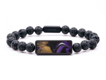 Lava Bead Wood Bracelet - Caiden (Purple, 736147) Supply