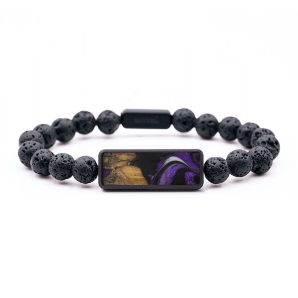 Lava Bead Wood Bracelet - Caiden (Purple, 736147) Supply