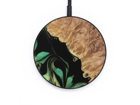 Circle Wood Wireless Charger - Heyward (Green, 734951) For Discount