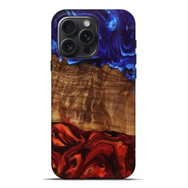 iPhone 16 Pro Max Wood Live Edge Phone Case - Pradi (Fire & Ice, 734346) Cheap