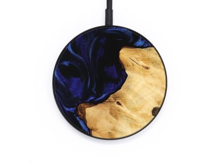 Circle Wood Wireless Charger - Bobby (Blue, 733578) Online Hot Sale