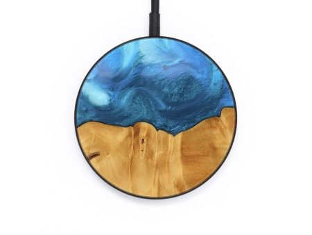 Circle Wood Wireless Charger - Habib (Blue, 735434) Hot on Sale