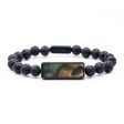 Lava Bead Wood Bracelet - Irving (Green, 736129) Online now