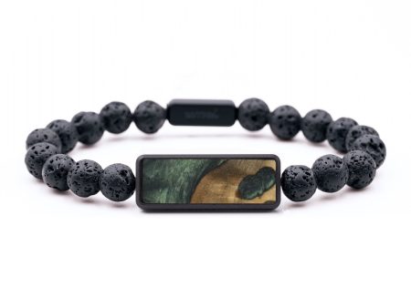 Lava Bead Wood Bracelet - Irving (Green, 736129) Online now