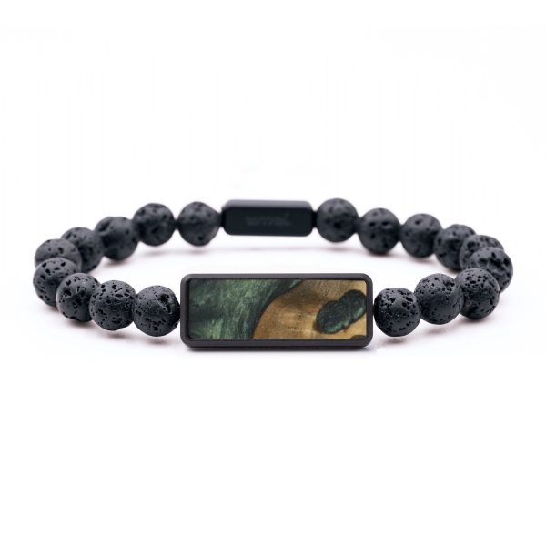 Lava Bead Wood Bracelet - Irving (Green, 736129) Online now