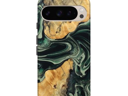 Pixel 9 Pro Wood Live Edge Phone Case - Cherey (Green, 734809) Supply