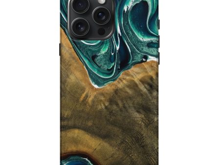 iPhone 16 Pro Max Wood Live Edge Phone Case - Alvina (Green, 731610) Discount