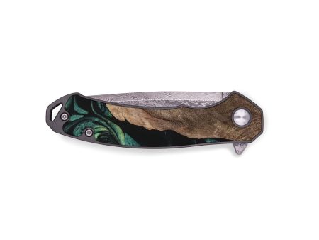 EDC Wood Pocket Knife - Alcide (Green, 735342) Hot on Sale