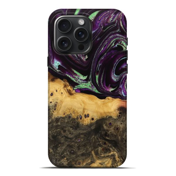 iPhone 16 Pro Max Wood Live Edge Phone Case - Pietra (Purple, 736392) Online now