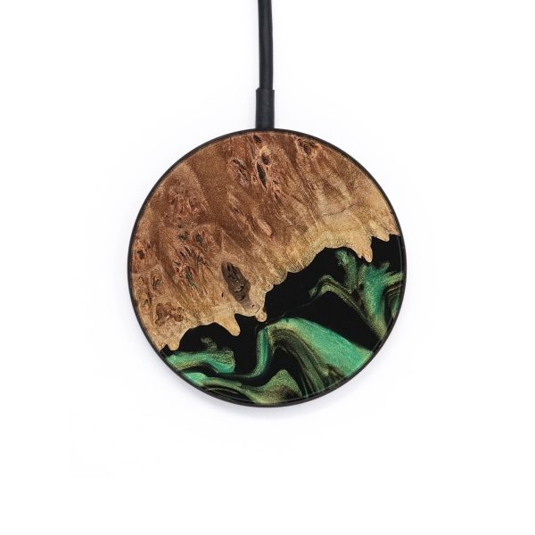 Circle Wood Wireless Charger - Alisha (Green, 734957) Online Hot Sale