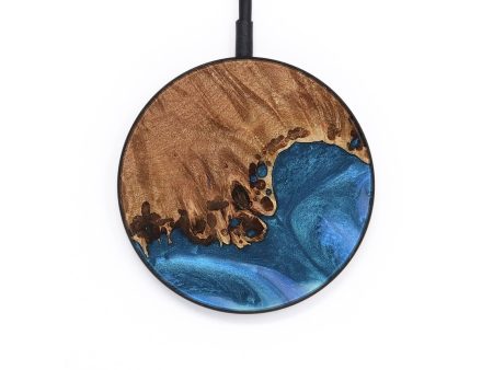 Circle Wood Wireless Charger - Hiroki (Blue, 735471) Sale