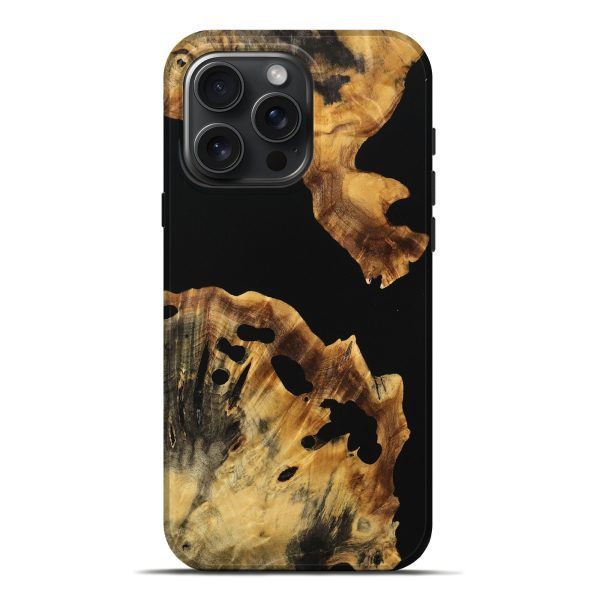 iPhone 16 Pro Max Wood Live Edge Phone Case - Perry (Pure Black, 736357) Hot on Sale