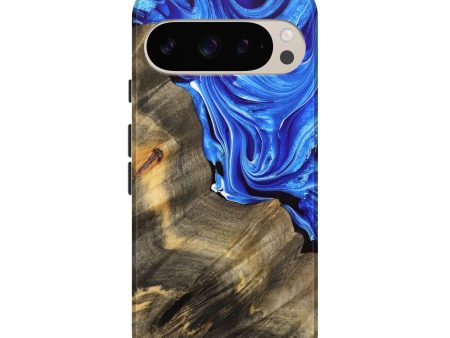 Pixel 9 Pro Wood Live Edge Phone Case - Mitesh (Blue, 733426) Supply